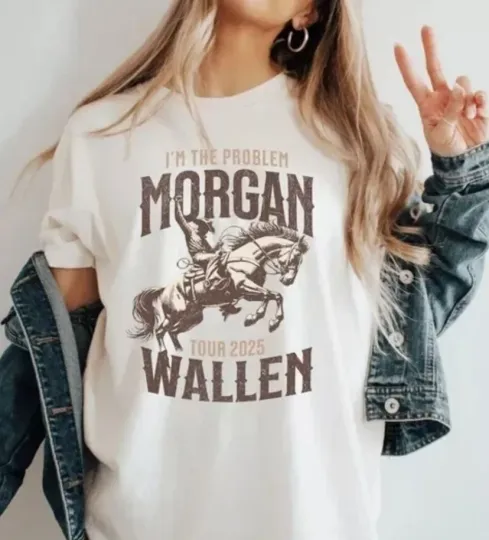Discover Wallen Western Tour 2025 T-Shirt - I'm The Problem Tour Tee Retro Country Music Shirt