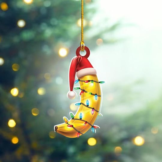 Discover Banana Christmas Lights Ornament, Banana Car Ornament Decor, Banana Flat Hanging Ornament, Banana Lovers Xmas Ornament Gift TD-0926-WXJD