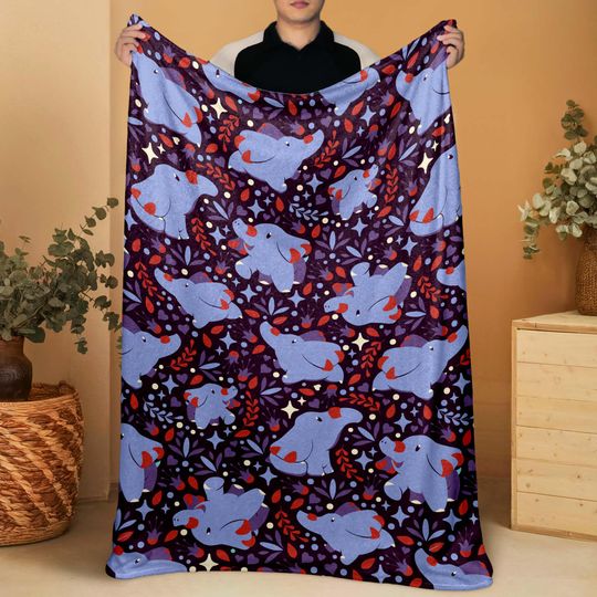 Discover Phanpy Fleece Blanket, Soft Cozy Throw Blanket for Couch and Bed, Cotton Baby Blanket, Bedroom Home Decor Family Blanket, Cute Phanpy Gift