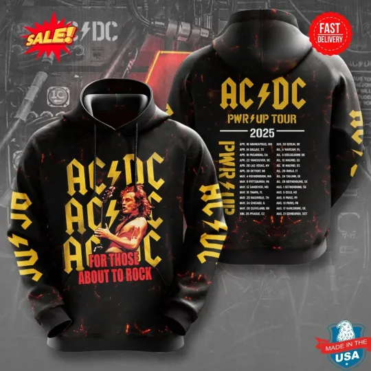 Discover AC-DC  Tour  For Those About To Rock 3D Hoodie S-5XL