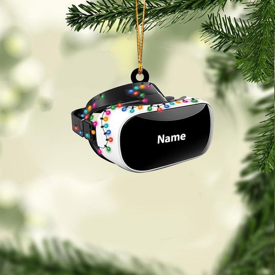 Discover Personalized VR Headset Christmas Ornament, Virtual Reality Ornament, VR Controller Ornament, Metaverse Holiday Ornament Gift TD-1106-7P26