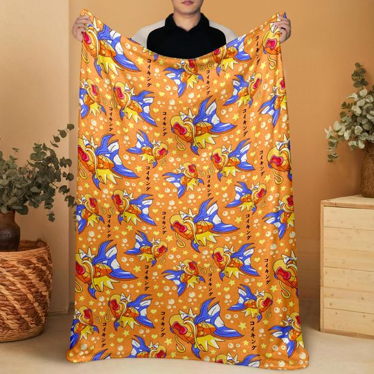 Magikarp Fleece Blanket, Soft Cozy Fleece Blanket for Couch and Bed