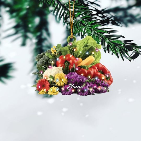 Discover Personalized Vegetables Christmas Ornament, Fruits and Veg Ornament, Farmer Ornament, Vegetarian Ornament, Veggie Ornament Gift TD-1107-2ASX
