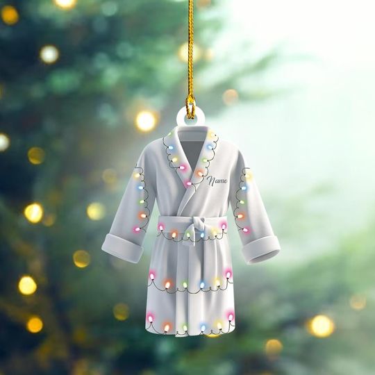 Discover Personalized Bathrobe Ornament, Bathing Christmas Ornament, Bathroom Ornament, Restroom Hanging Ornament, Toilet Ornament Decor TD-1122-MFWN