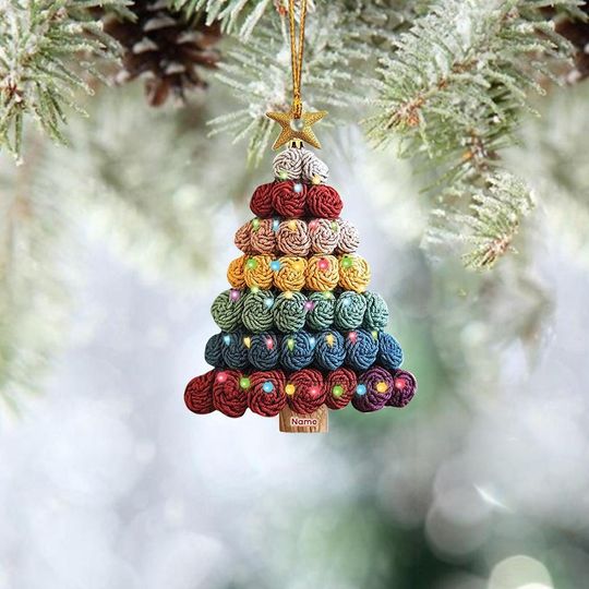 Discover Personalized Crochet Ornament, Crochet Christmas Ornament, Knitting Ornament, Crocheting Hanging Ornament, Yarn Ornament Decor TD-1120-FV6A