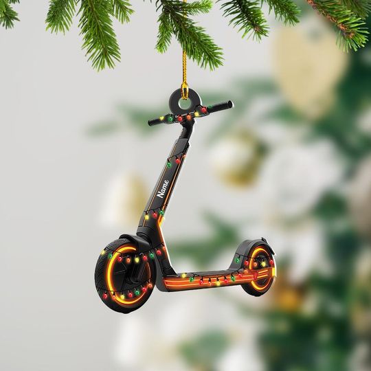 Discover Personalized Scooter Ornament, Scooter Christmas Ornament, Electric Scooter Hanging Ornament, Kid Scooter Lovers Ornament Gift TD-1108-LABO