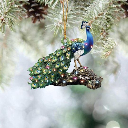 Discover Peacock 2D Flat Ornament, Peacock Christmas Ornament, Peacock Rearview Mirror Car Ornament, Peacock Xmas Ornament Holiday Gift TD-1111-VFAF