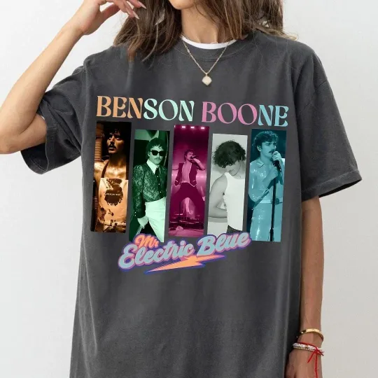 Discover Benson Boone Shirt Mr Electric Blue Shirt Benson Boone 2025 World Tour Shirt