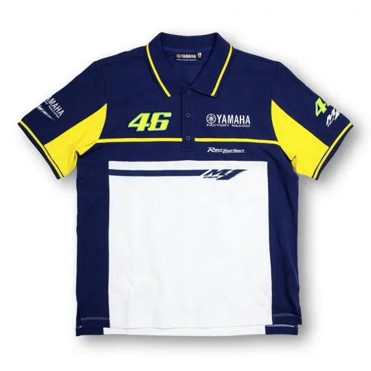 Discover New Official Valentino Rossi VR46 Dual Yamaha Mans Polo -  YDMPO 165609