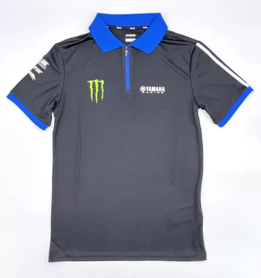 Discover Official Yamaha Racing Team Monster Energy Men's Paddock Black Polo Shirt