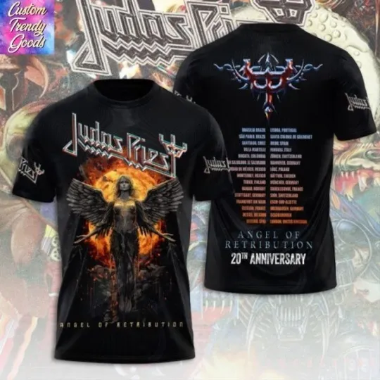 Discover Judas Priest Angel Of Retribution 20th Anniversary 3D T-Shirt