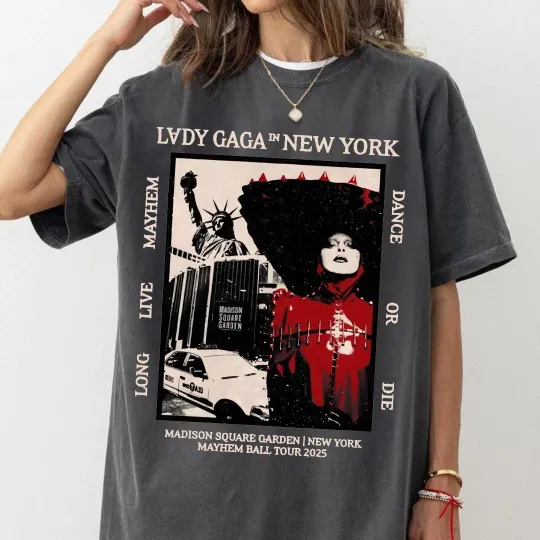 Discover Mayhem Ball Tour 2025 T-Shirt Dance or Die Gaga Concert Tee