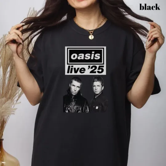 Discover Oasis Live 25 Concert Tour T-Shirt Vintage 90s Rock Music Tee
