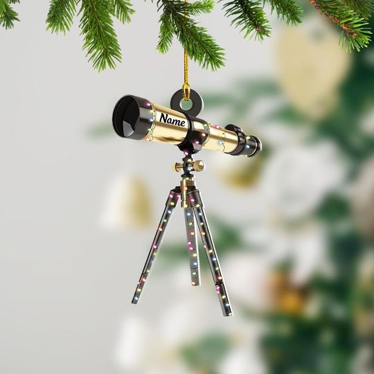 Discover Personalized Telescope Ornament, Telescope Christmas Ornament, Astronomy Ornament Decor, Space Galaxy Lovers Ornament Gift TD-1022-LXI7