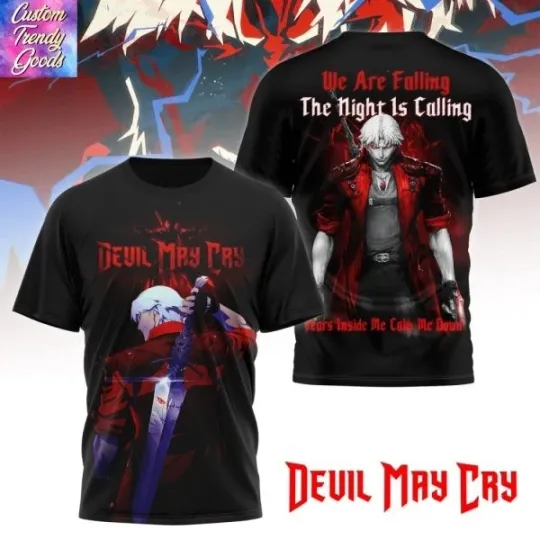 Devil May Cry We Are Fallingm The Night Is Calling Tears Inside Me 3D T-Shirt