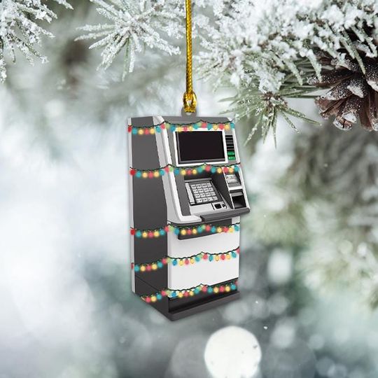 Discover Personalized ATM Ornament, ATM Christmas Ornament, Banker Ornament Gift, Bank Ornament Decor, Banker Rearview Mirror Ornament TD-1021-U8HE