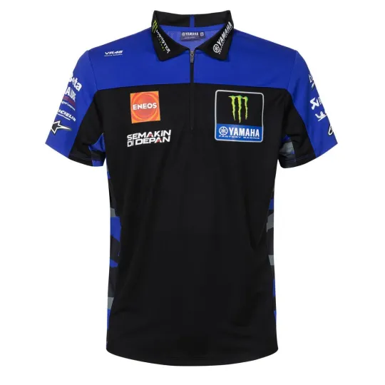 Discover Official 2023 Yamaha MotoGP Team Monster Energy Racing Black Men's Polo Shirt