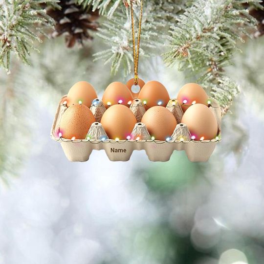 Discover Personalized Egg Tray Christmas Ornament, Eggs Christmas Ornament, Cooking Ornament, Kitchen Ornament Decor, Chef Ornament Gift TD-1110-Q94Q