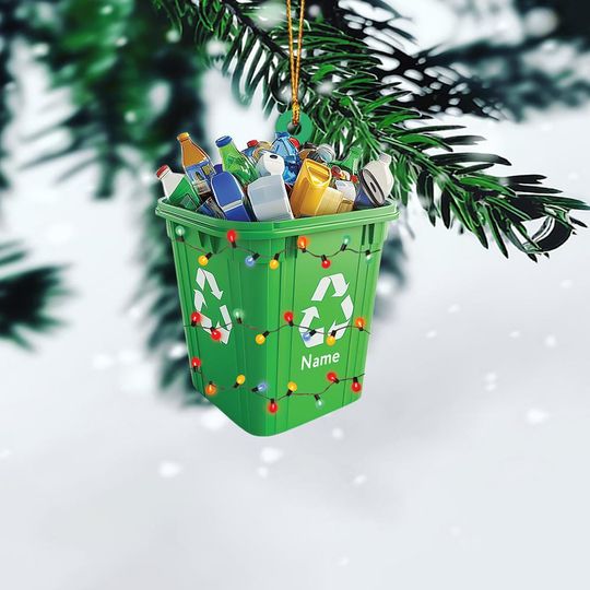 Discover Personalized Recycling Bin Ornament Trash Can Christmas Ornament Garbage Can Ornament Rubbish Bin Ornament Sanitation Worker TD-1118-3WFM