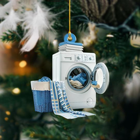 Discover Personalized Washing Machine Ornament, Laundry Machine Christmas Ornament, Laundry Room Hanging Ornament, Laundry Room Decor ID-1203-OFWP