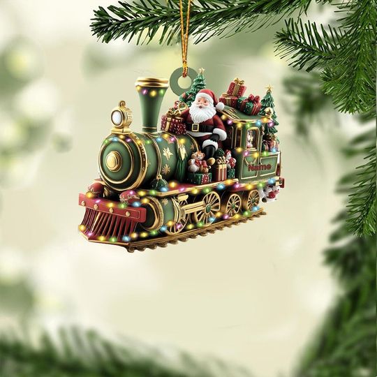 Personalized Train Christmas Ornament, Locomotive Christmas Ornament, Railway Ornament, Train Holiday Ornament, Railroader Gift