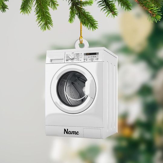 Washing Machine Christmas Ornament, Christmas Tree Decor, Loved Washing Machine Ornament, Xmas Hanging Ornament Gift