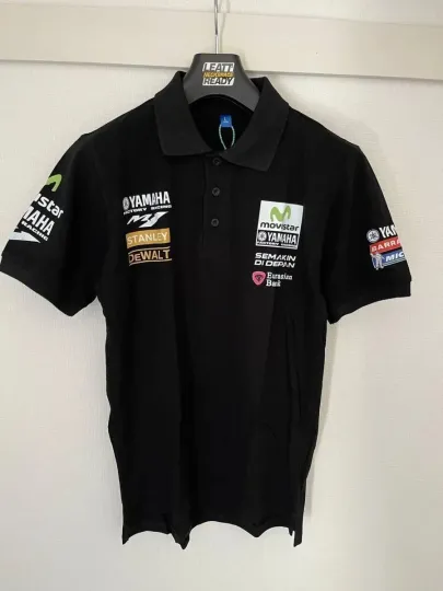 Discover MotoGP YAMAHA MOVISTAR Polo Shirt Racing Motorcycle Wear Short Sleeve L From JP◎