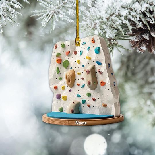 Discover Climbing Wall Christmas Ornament, Rock Climbing Ornament, Mountain Climber Ornament, Climbing Gym Ornament, Bouldering Ornament TD-1204-WNDY