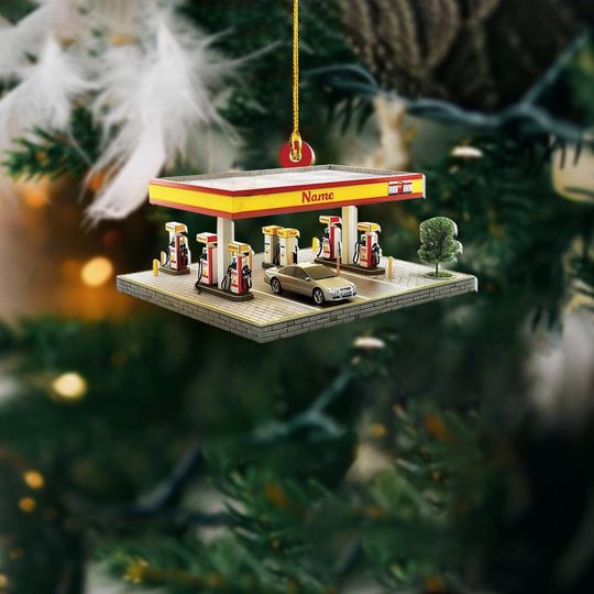 Discover Custom Name Gas Station Ornament, Gas Pump Christmas Ornament, Fuel Pump Ornament Gift, Gasoline Ornament, Petrol Keepsake ID-1211-XF5P