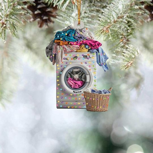 Discover Personalized Washing Machine Ornament, Laundry Machine Christmas Ornament, Laundry Room Hanging Ornament, Laundry Room Decor TD-1112-6TNL