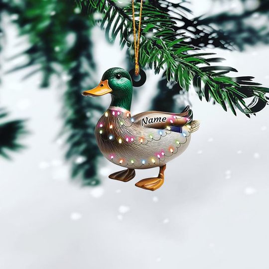 Discover Personalized Mallard Duck Christmas Ornament, Hunting Duck Christmas Ornament, Hunting Season Gift Decor, Hunter Ornament Gift TD-1105-HCIJ