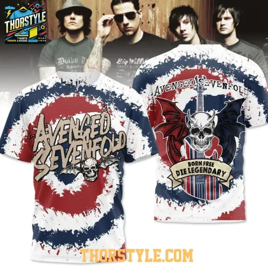 Discover Avenged Sevenfold Born Free Die Legendary 3D T-Shirt