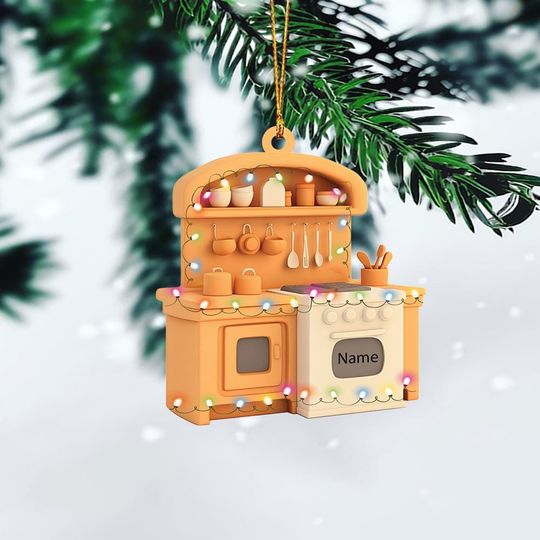 Discover Personalized Kitchen Ornament, Kitchen Christmas Ornament, Kitchen Hanging Ornament Decor, Cooking Ornament, Chef Ornament Gift TD-1020-CV3D