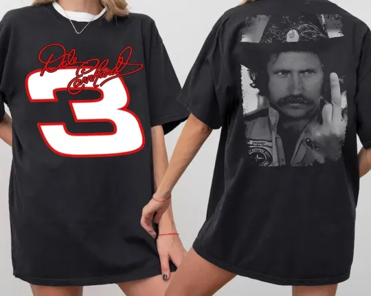Discover Dale Earnhardt Intimidator T-Shirt Retro 90s Double Sided Tee