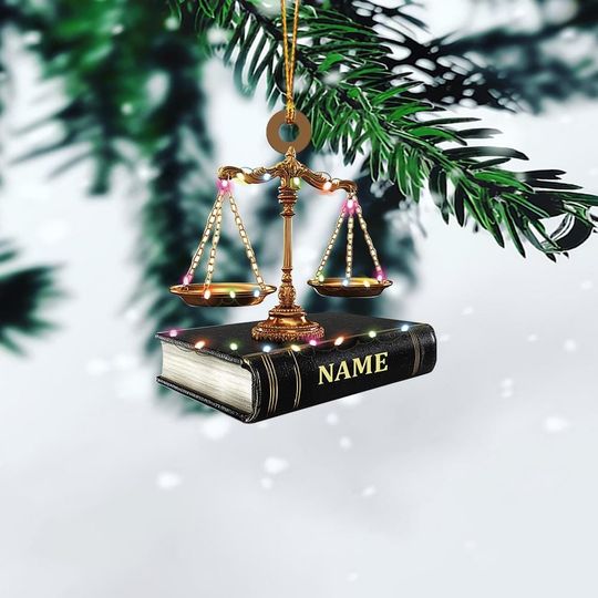 Discover Personalized Lawyer Ornament, Scales of Justice Christmas Ornament, Lawyer Attorney Judge Ornament , Law Justice Ornament Gift TD-1121-X20A