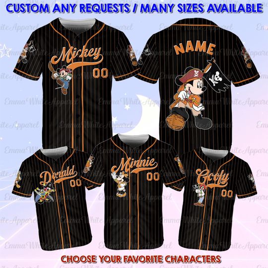 Custom Mickey & Friends Disney Pirates Jersey Team