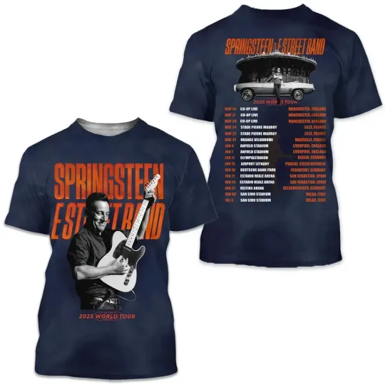 Discover Bruce Springsteen 2025 Tour 3D Shirt Classic 3D T-Shirt Unisex