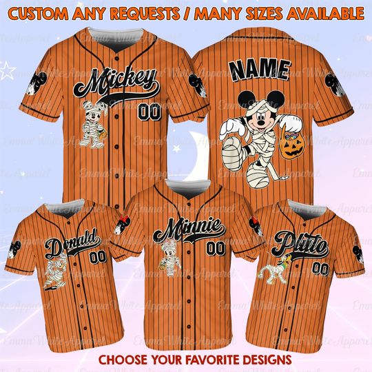 Discover Personalized Disney Mickey And Friends Mummy Jersey, Mickey And Friends Not So Scary Party Shirt, Kids Halloween Matching Shirt