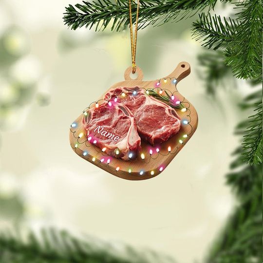 Discover Personalized Raw Beef Ornament, Beefsteak Christmas Ornament, Cooking Ornament, Restaurant Ornament Decor, Kitchen Ornament TD-1105-NHLE