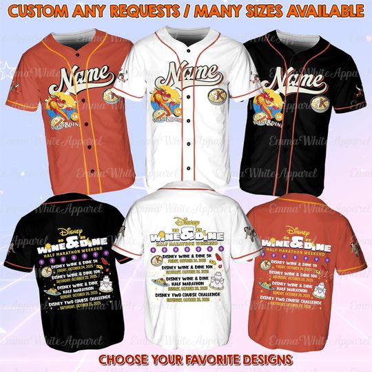 Discover RunDisney Wine & Dine Half Marathon Weekend Jersey, Rundisney Mushu Mulan Jersey