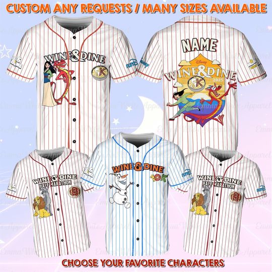 Discover runDisney Wine & Dine Half Marathon Weekend 2025 Jersey, Disney Mushu Mulan Marathon 2025