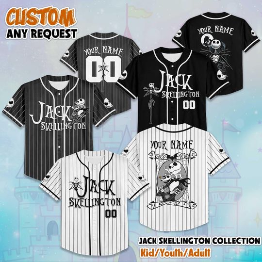 Discover Custom Jack Skellington Baseball Jersey, Nightmare Before Christmas Jersey Shirt