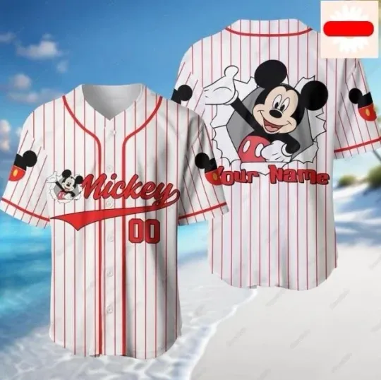 Discover Mickey Mouse Baseball Jersey Custom Baseball Shirt Disney Characters Jersey