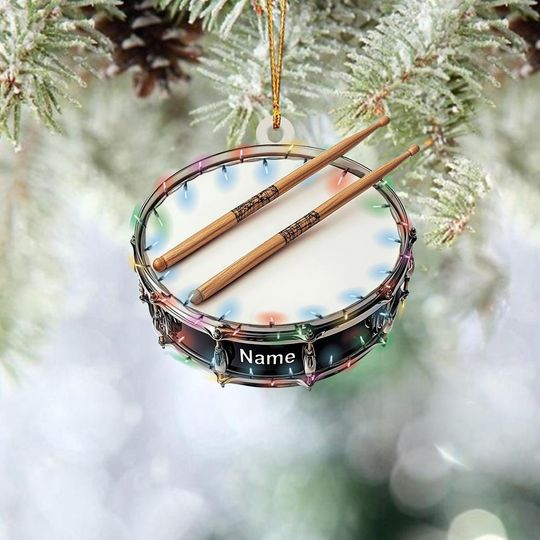 Discover Personalized Drum Ornament, Hand Drum Christmas Ornament, Drummer Holiday Ornament, Music Room Ornament Decor, Drum Band Gift TD-1113-JQJ0