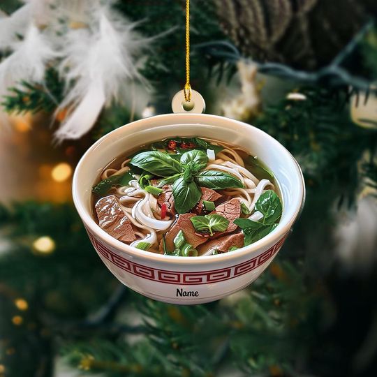 Discover Vietnamese Pho Ornament, Pho Noodle Christmas Ornament, Noodle Ornament, Asian Food Ornament, Gift For Food Lovers ID-1113-POJC
