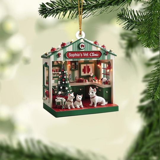 Discover Vet Clinic Christmas Ornament, Veterinary Clinic Ornament, Pet Hospital Ornament, Veterinarian Ornament, Gift Pet Salon Ornament