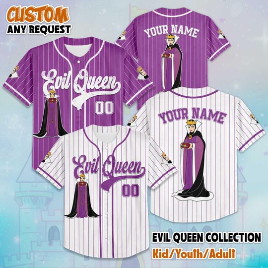 Discover Personalized Evil Queen Baseball Jersey, Custom Disney Snow White Jersey
