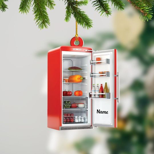 Discover Fridge Christmas Ornament, Refrigerator Christmas Ornament, Kitchen Ornament Decor, Chef Holiday Ornament Gift