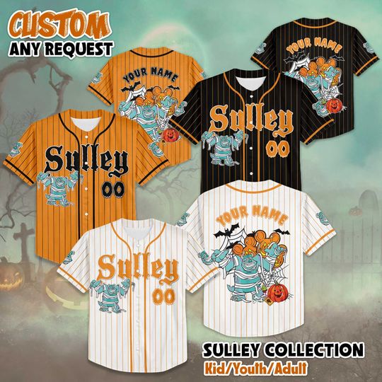Discover Personalized Sulley Halloween Baseball Jersey, Custom Disney Monsters, Inc Shirt