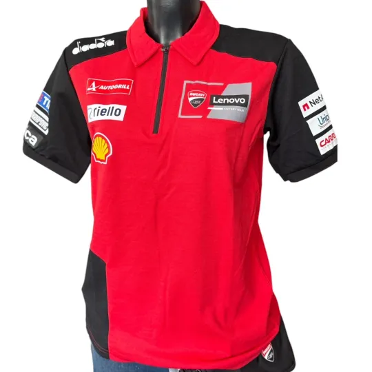 Discover DUCATI Diadora Corse GP25 Team Replica POLO T-Shirt MOTOGP Bagnaia Marquez 2025